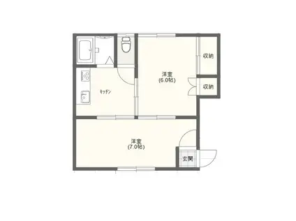 フレグランス1223(2K/2階)の間取り写真