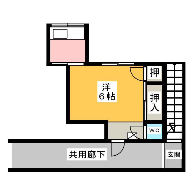 エヌハウス(1K/2階)の間取り写真