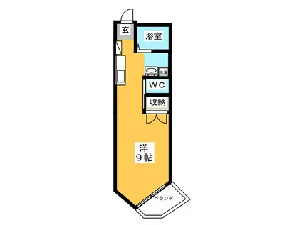 新井ビル(ワンルーム/2階)の間取り写真