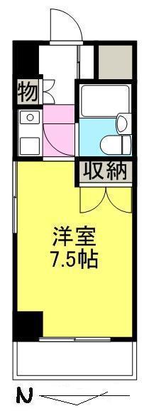 アルファ藤塚町701号(1K/7階)の間取り写真