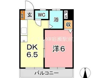 倉敷イーストコーポ(1DK/2階)の間取り写真