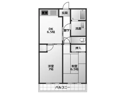 グリーンヒルズ(2DK/3階)の間取り写真