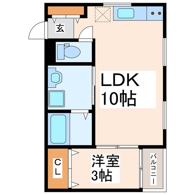グランクリュ隈庄(1LDK/2階)の間取り写真