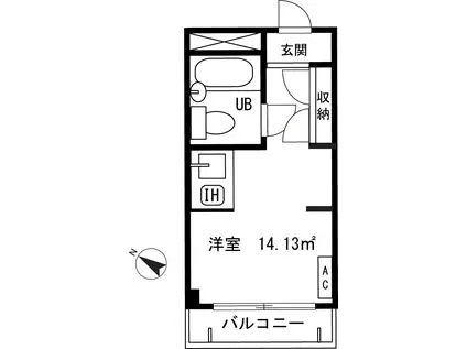 スカイコート横浜平沼(ワンルーム/1階)の間取り写真