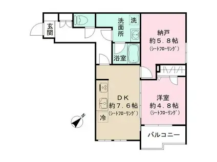 プレジール志村(1SDK/3階)の間取り写真