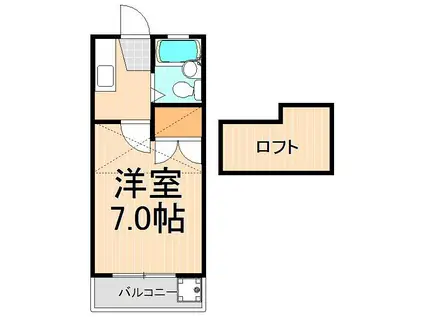矢崎ハイツ(1K/1階)の間取り写真