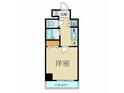 スカイコートヴィーダ五反田ウエスト(1K/8階)の間取り写真