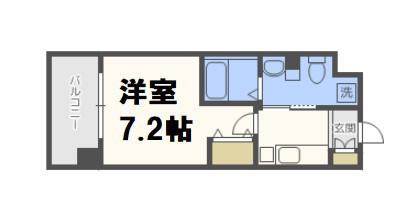 アーバンフラッツ上町(1K/12階)の間取り写真