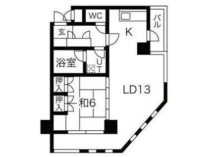 錦ハーモニービル(1LDK/9階)の間取り写真