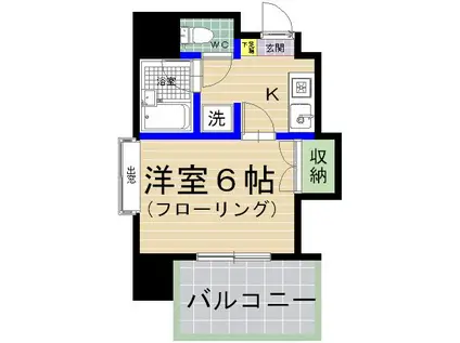 西鉄貝塚線 西鉄香椎駅 徒歩4分 8階建 築32年(1K/4階)の間取り写真