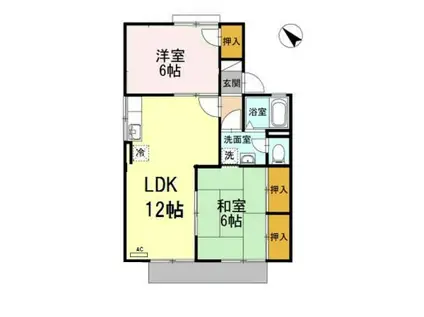 セジュール翔(2LDK/2階)の間取り写真