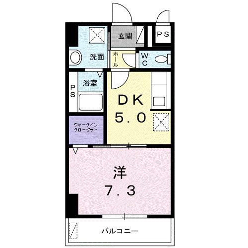 シティ フラット(1DK/2階)の間取り写真