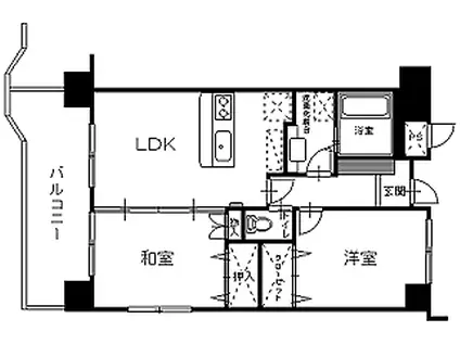 八戸シティマンション(2LDK/6階)の間取り写真