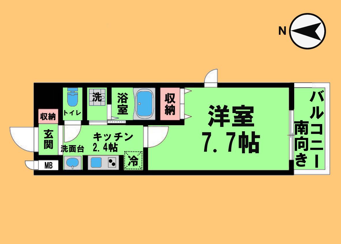 ブルームライフ黒川(1K/9階)の間取り写真