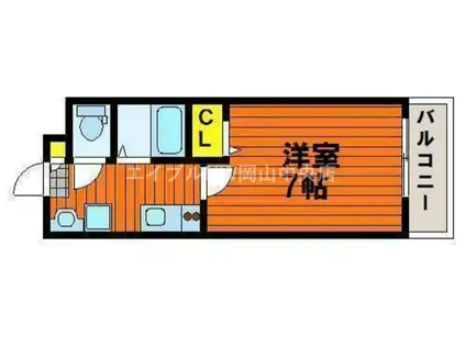 ウェーブレジデンス北長瀬(1K/1階)の間取り写真