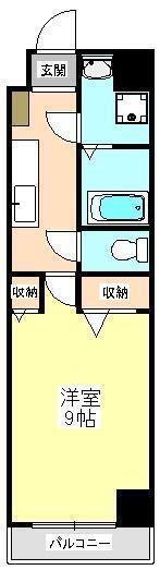 ヴェルデシオン(1K/3階)の間取り写真