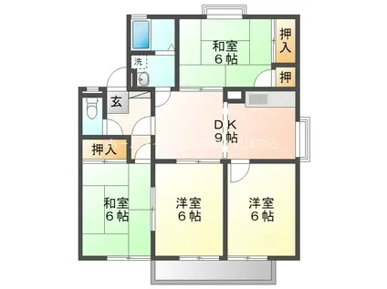 サニーコート弥生(4DK/1階)の間取り写真