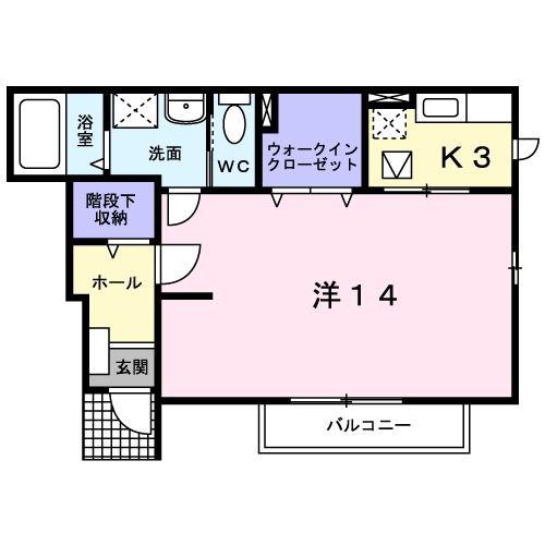 ラカサボニート(1K/1階)の間取り写真