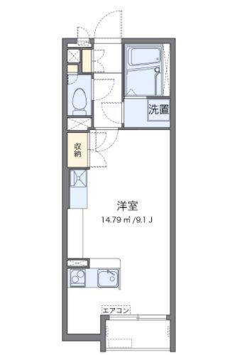 レオネクストガルデニア(ワンルーム/1階)の間取り写真