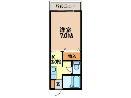 NACハウスIII(1K/1階)の間取り写真