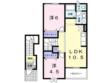 グリーンフィール II(2LDK/2階)の間取り写真