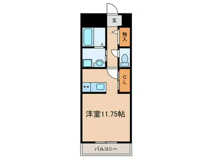 DOUX PEUPLE(ワンルーム/2階)の間取り写真