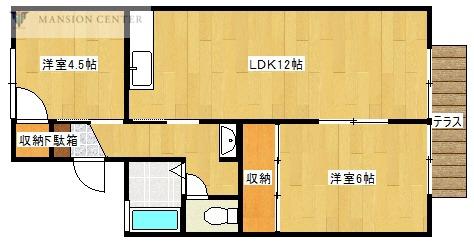 ベルサイユ田中(2LDK/1階)の間取り写真