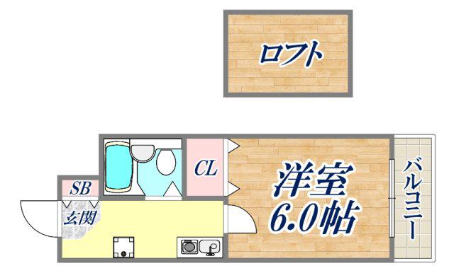 ハーバーコート神戸(1K/1階)の間取り写真