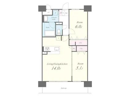 ソライロテラスあびこ(2LDK/4階)の間取り写真