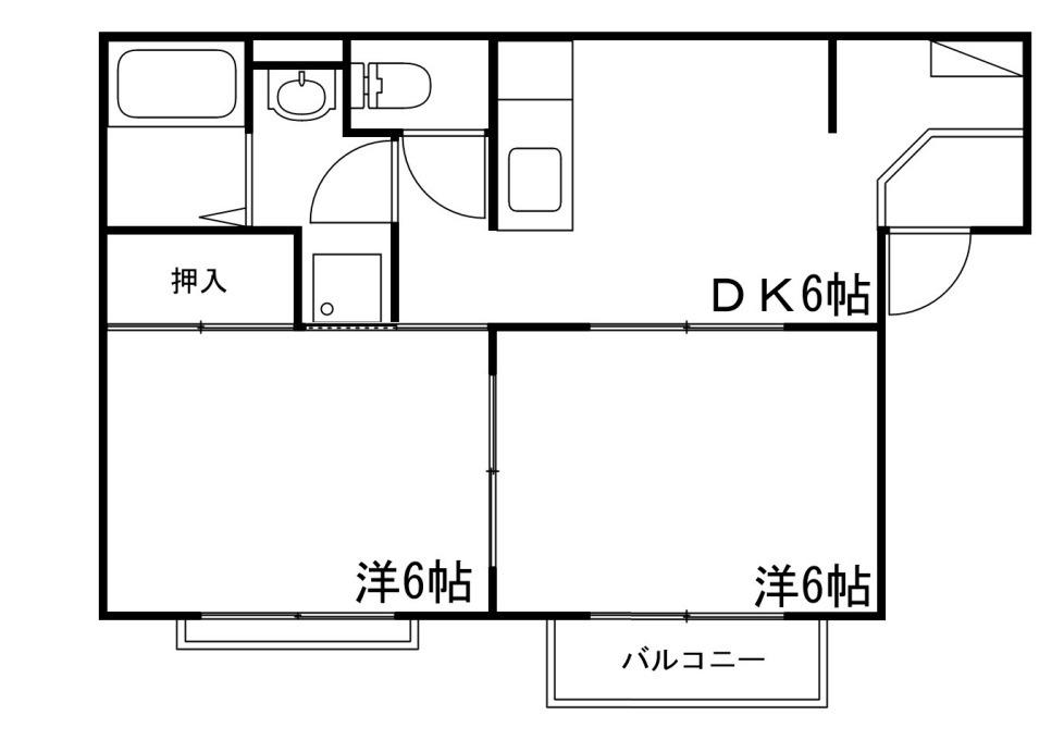 グラン・ラシーヌ(2DK/2階)の間取り写真