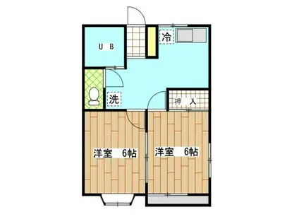 サンハイムII(2K/1階)の間取り写真