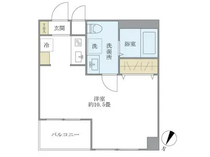 東建ニューハイツ市ヶ谷(ワンルーム/6階)の間取り写真