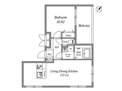 LEGALAND都立大学II(1LDK/4階)の間取り写真