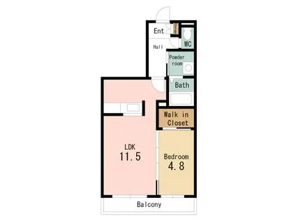 MAISON・MAST売市A(1LDK/1階)の間取り写真