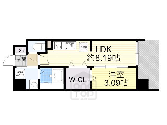 WORVE吹田江坂(1LDK/7階)の間取り写真