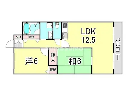 プラマーII番館(2LDK/3階)の間取り写真