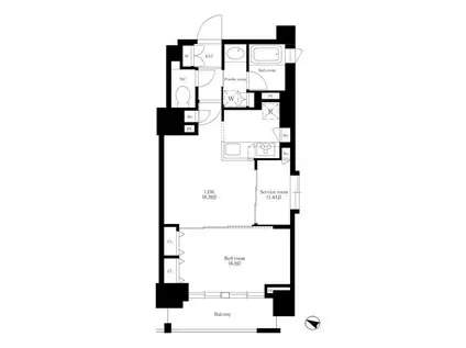 アーバネックス神保町(1SLDK/8階)の間取り写真