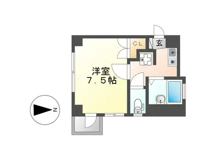 パレ千郷(1K/5階)の間取り写真