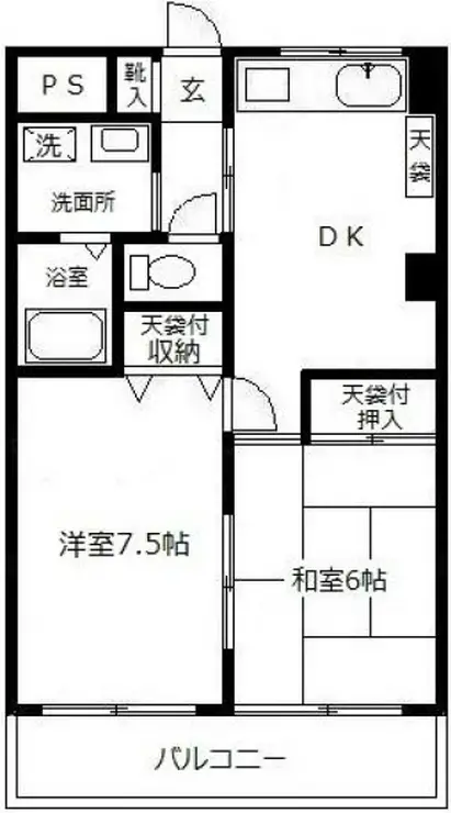 もみの木ハイツ 5階階 間取り