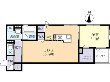 シェーンブルク(1LDK/2階)の間取り写真