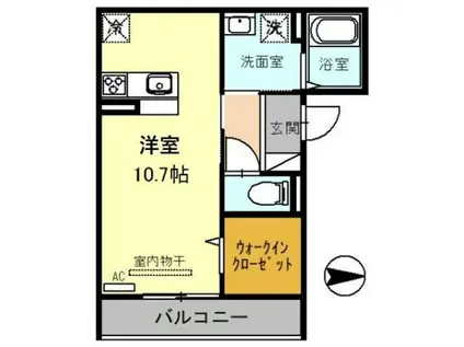 LUMIERE(ワンルーム/2階)の間取り写真