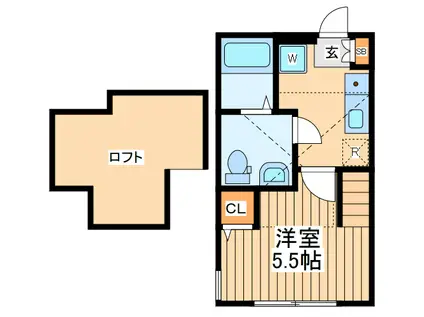 ステアオダサガ(1K/1階)の間取り写真
