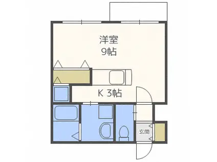 スペチアーレ札幌(1K/6階)の間取り写真