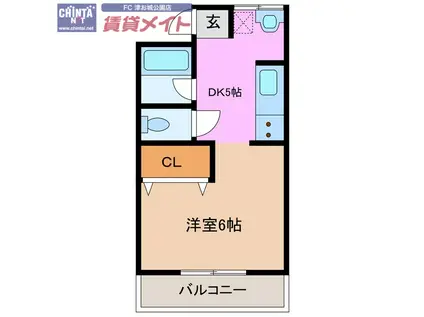 コーポイトウ(1DK/1階)の間取り写真