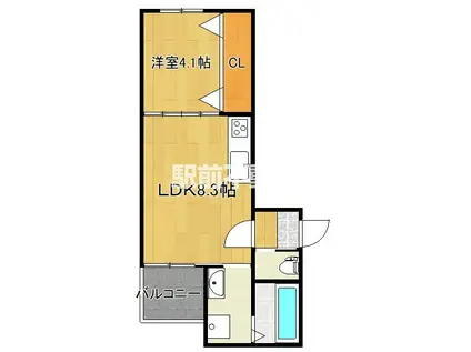 T-REGNO田主丸(1LDK/2階)の間取り写真