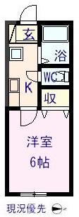 オーパ大門(1K/2階)の間取り写真