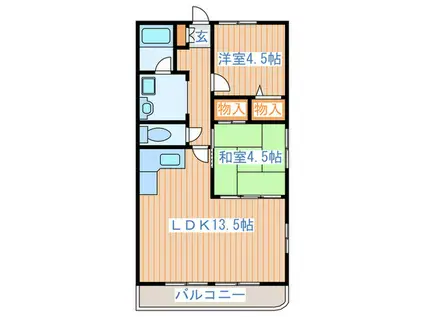 エルパーク浮島(2LDK/2階)の間取り写真