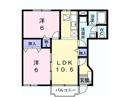 フローリア(2LDK/1階)の間取り写真