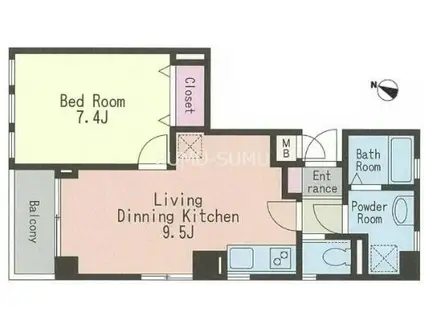 メゾン・ド・セリュリエ(1LDK/2階)の間取り写真