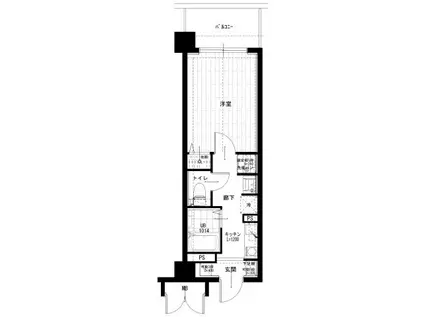 日神パレステージ伊勢佐木南(1K/11階)の間取り写真